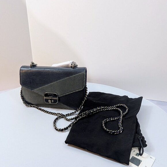 Chanel Blue and Grey Patchwork Lizard Skin Box Bag - Picture 2 of 16